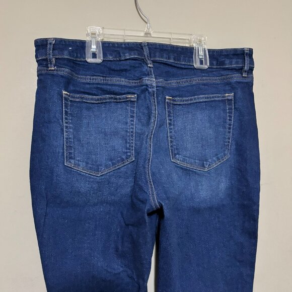 LOFT Outlet Size 14 Curvy Bootcut Jeans – Dark Wash Stretch Denim - Picture 4 of 5